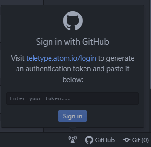 登入 GitHub 以 teletype 連線協作。